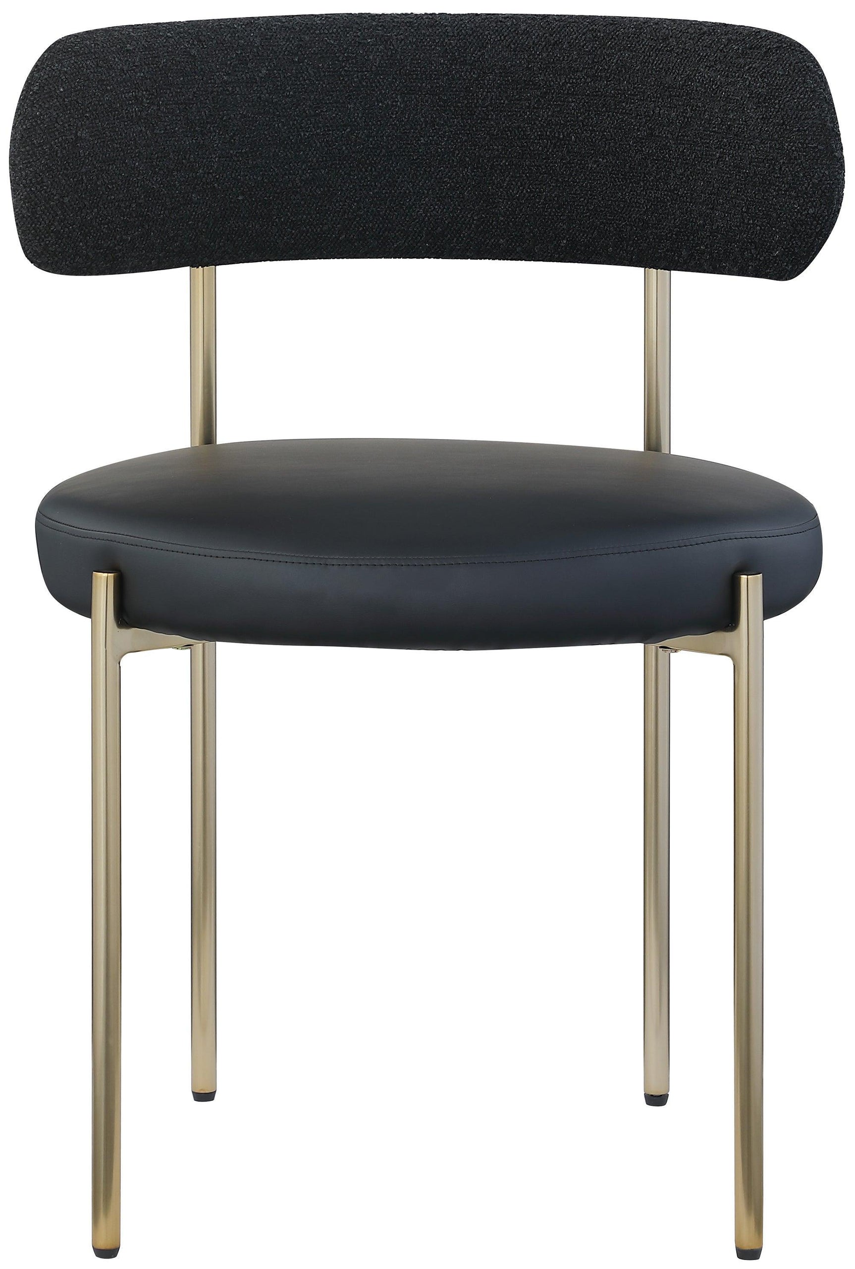 Beacon Black Faux Leather And Boucle Fabric Dining Chair - Ella Furniture