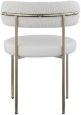 Beacon Cream Faux Leather And Boucle Fabric Dining Chair - Ella Furniture