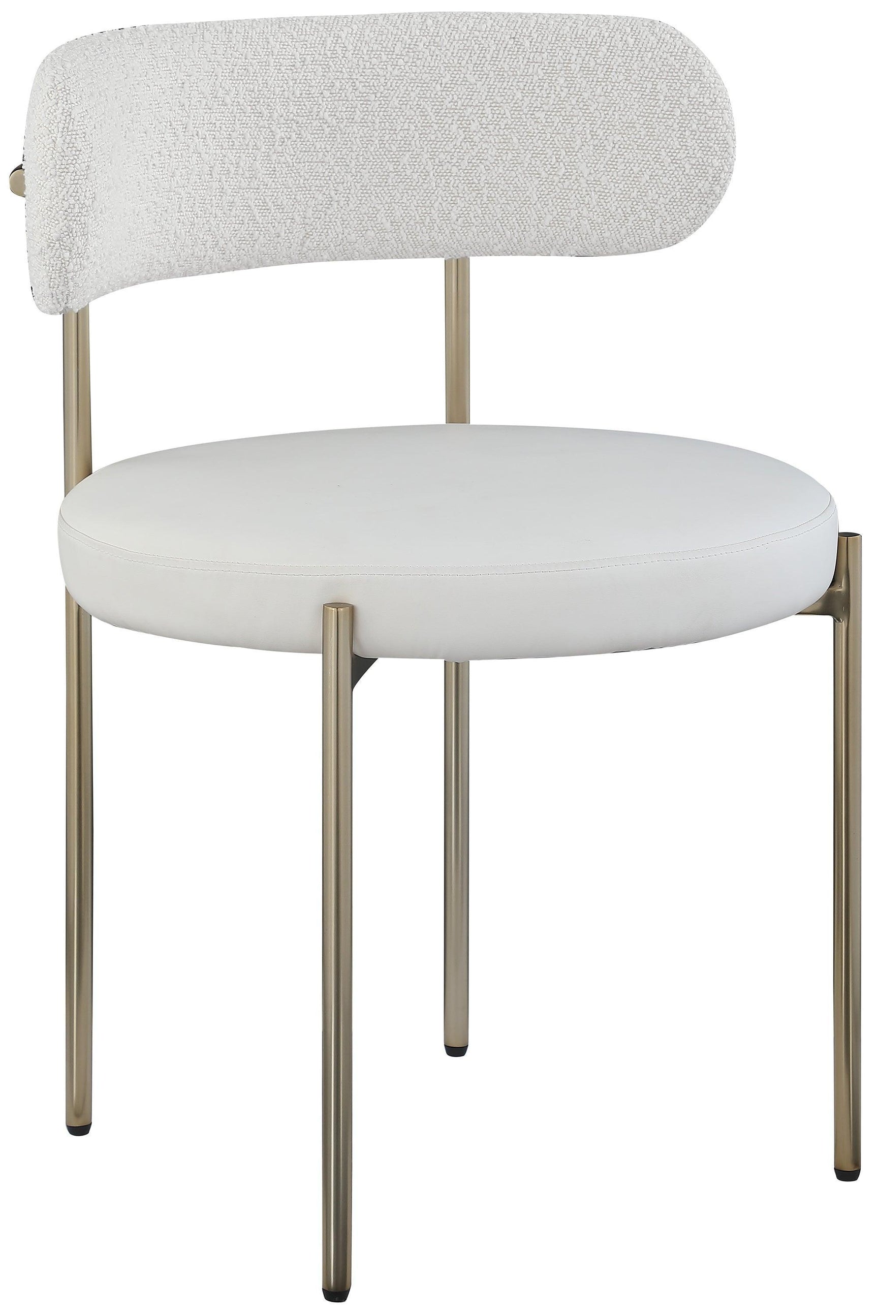 Beacon Cream Faux Leather And Boucle Fabric Dining Chair - Ella Furniture