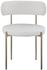 Beacon Cream Faux Leather And Boucle Fabric Dining Chair - Ella Furniture