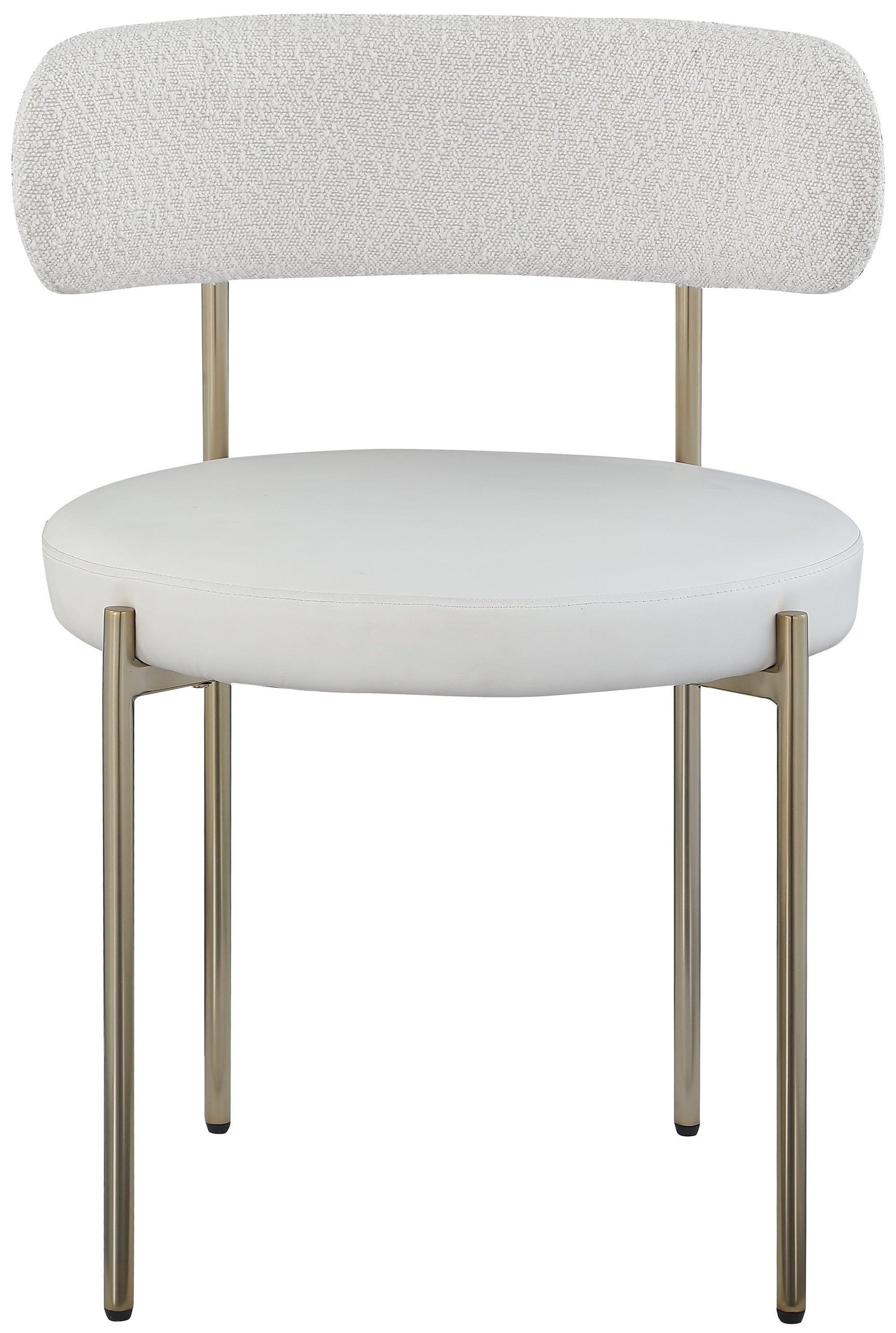 Beacon Cream Faux Leather And Boucle Fabric Dining Chair - Ella Furniture