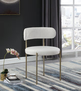 Beacon Cream Faux Leather And Boucle Fabric Dining Chair - Ella Furniture