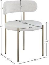 Beacon Cream Faux Leather And Boucle Fabric Dining Chair - Ella Furniture