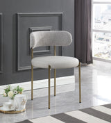 Beacon Taupe Faux Leather And Boucle Fabric Dining Chair - Ella Furniture