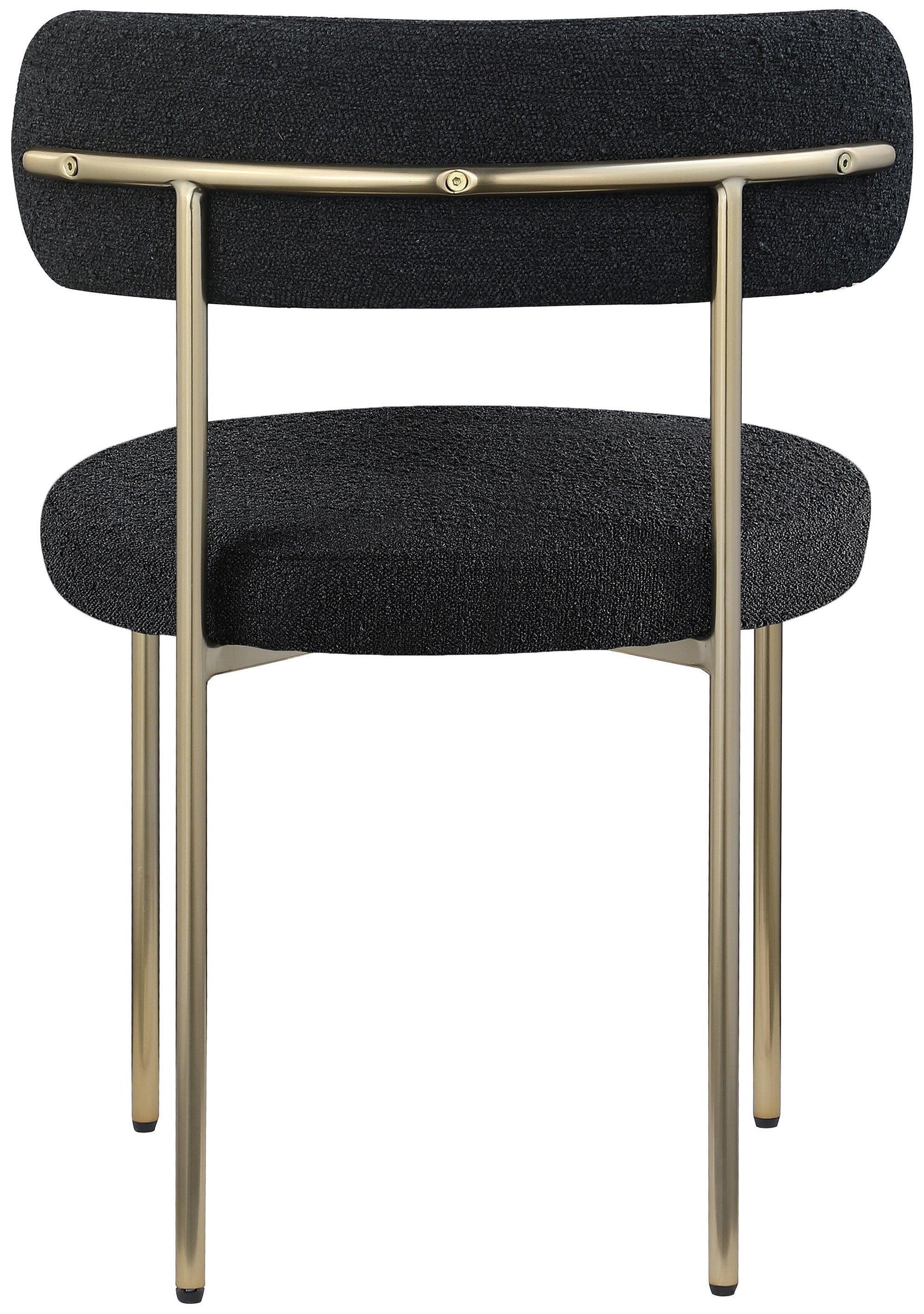 Beacon Black Boucle Fabric Dining Chair 887Black-c - Ella Furniture