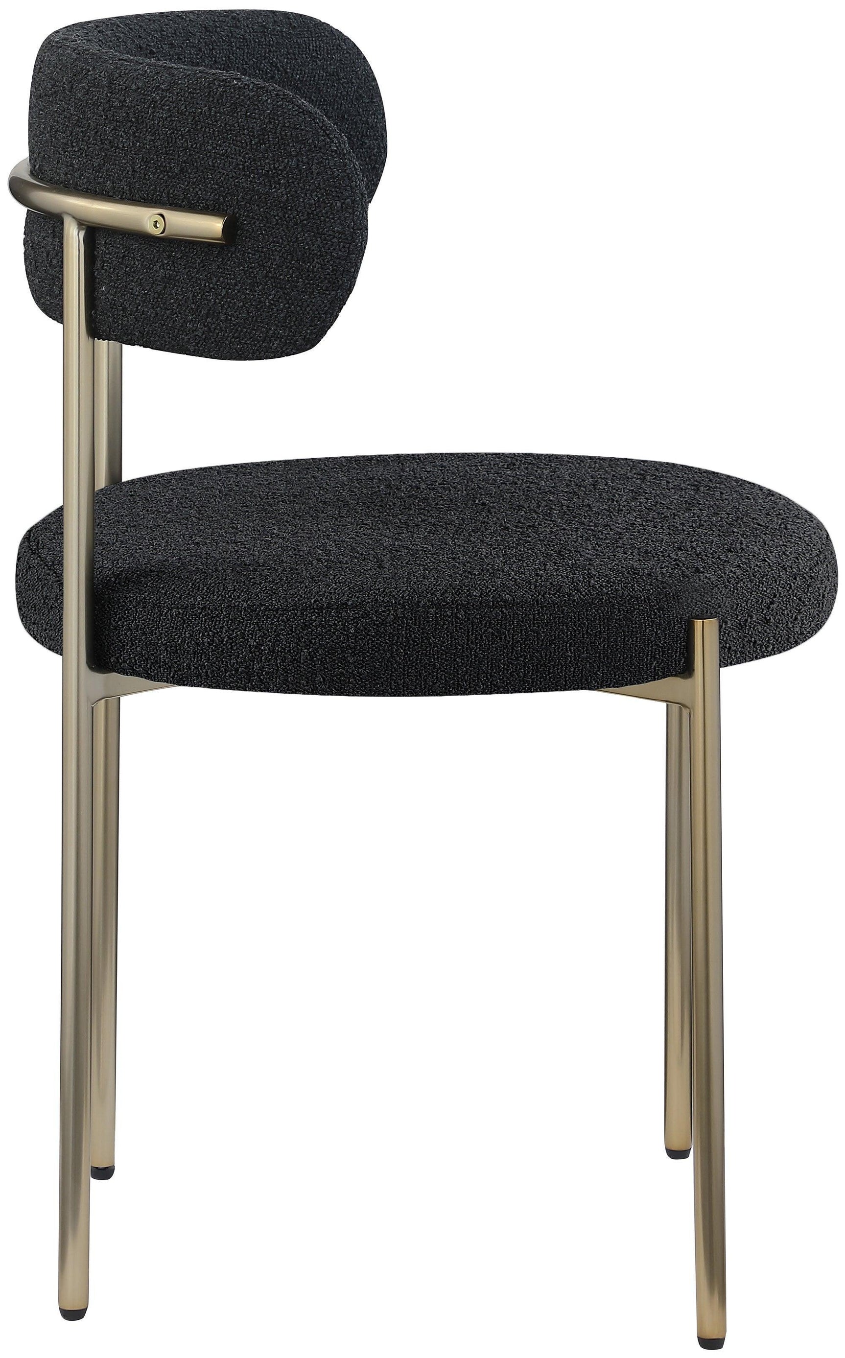 Beacon Black Boucle Fabric Dining Chair 887Black-c - Ella Furniture