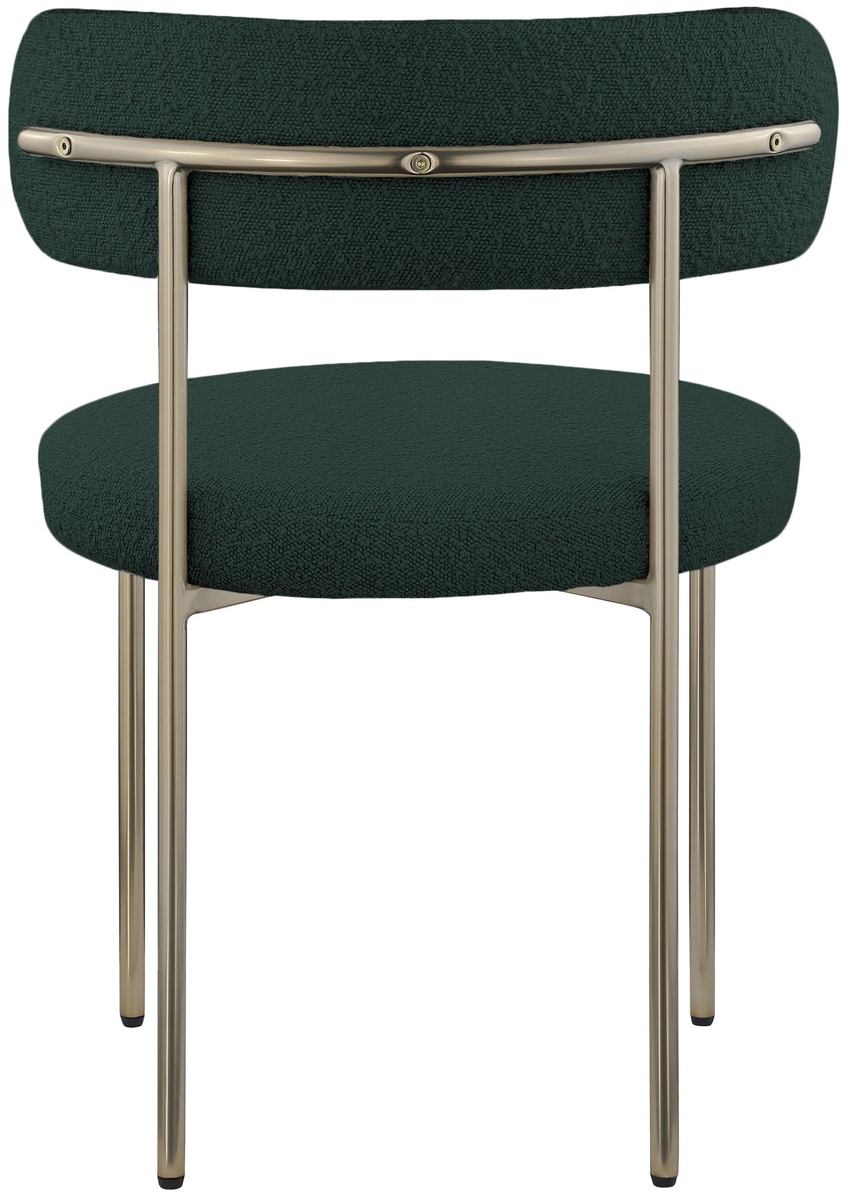 Beacon Green Boucle Fabric Dining Chair 887Green-c - Ella Furniture