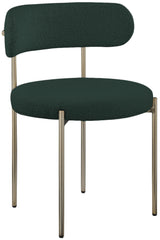 Beacon Green Boucle Fabric Dining Chair 887Green-c - Ella Furniture