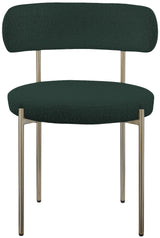 Beacon Green Boucle Fabric Dining Chair 887Green-c - Ella Furniture