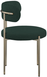 Beacon Green Boucle Fabric Dining Chair 887Green-c - Ella Furniture