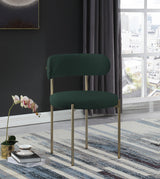 Beacon Green Boucle Fabric Dining Chair 887Green-c - Ella Furniture