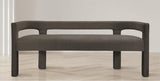 Athena Brown Boucle Fabric Bench - Ella Furniture
