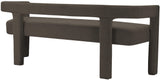 Athena Brown Boucle Fabric Bench - Ella Furniture
