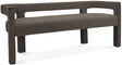 Athena Brown Boucle Fabric Bench - Ella Furniture