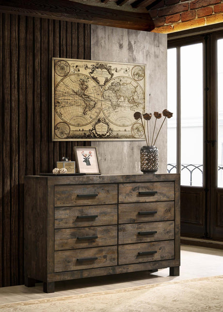 Woodmont 8-Drawer Dresser Rustic Golden Brown - Ella Furniture