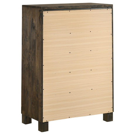 Woodmont 5-Drawer Chest Rustic Golden Brown - Ella Furniture