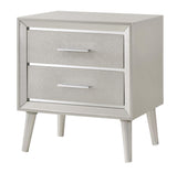 Ramon 2-Drawer Nightstand Metallic Sterling - Ella Furniture