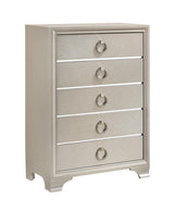 Salford 5-Drawer Chest Metallic Sterling - Ella Furniture