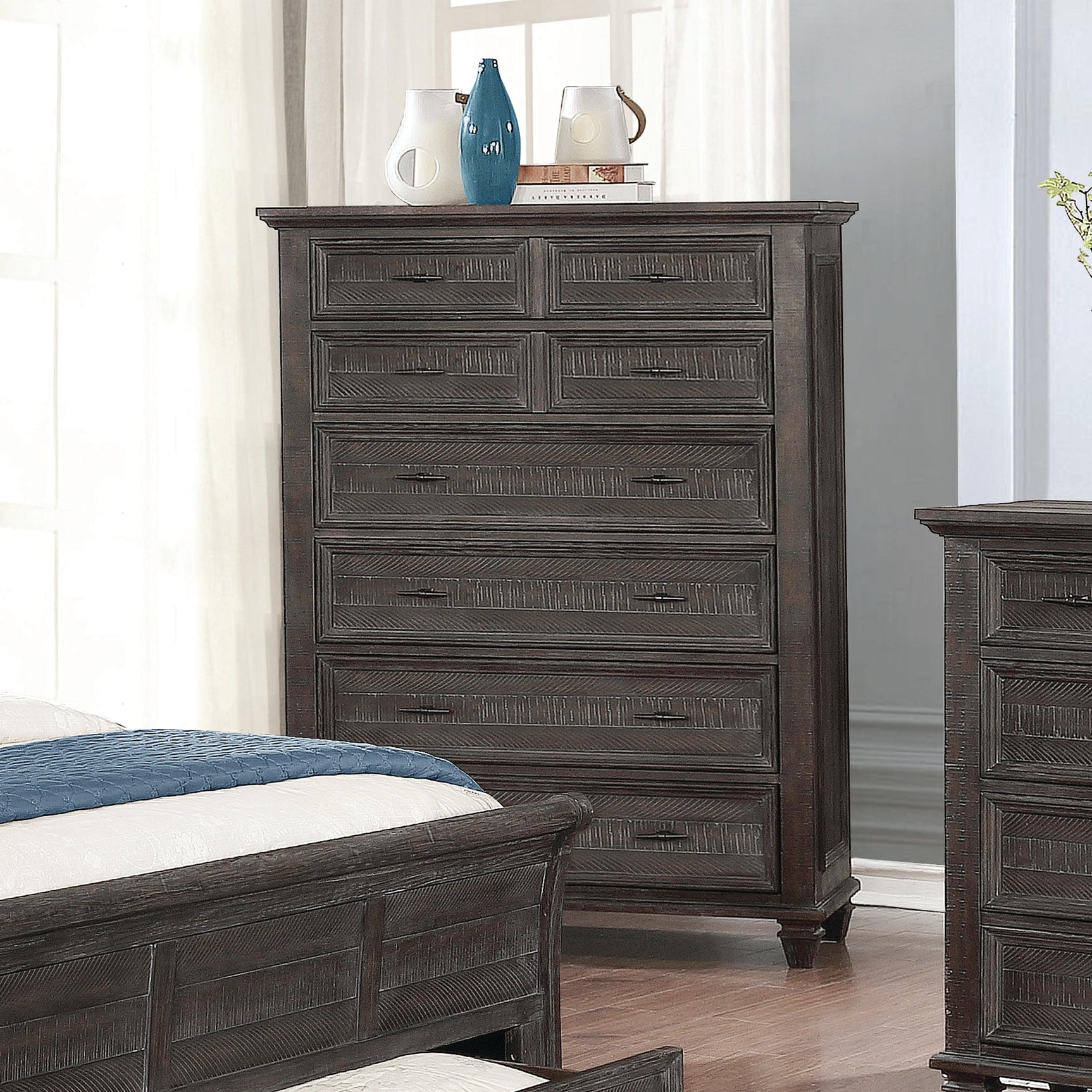 Atascadero Queen 2-Drawer Storage Bed Weathered Carbon - Ella Furniture