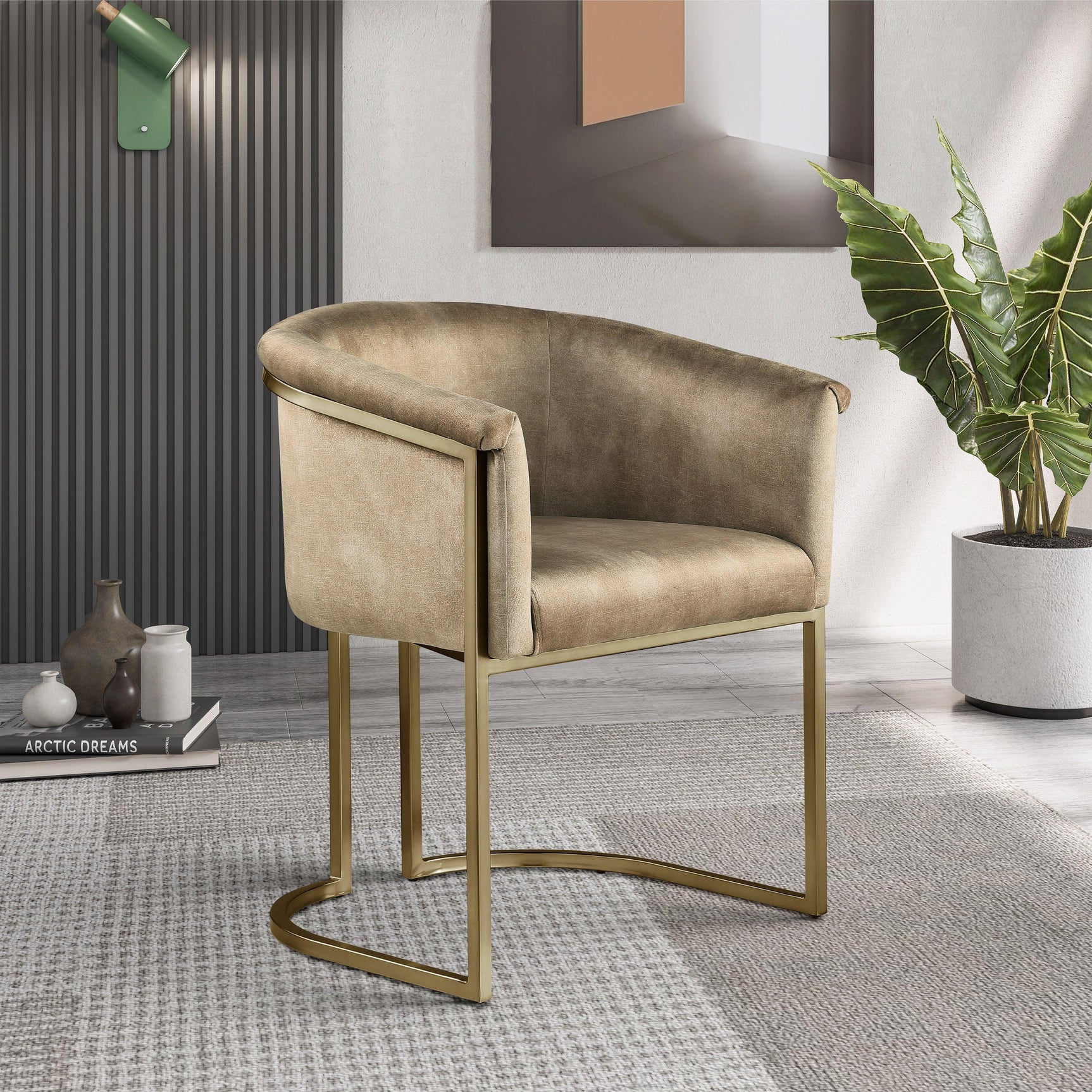 Tierra Beige Velvet Dining Chair - Ella Furniture