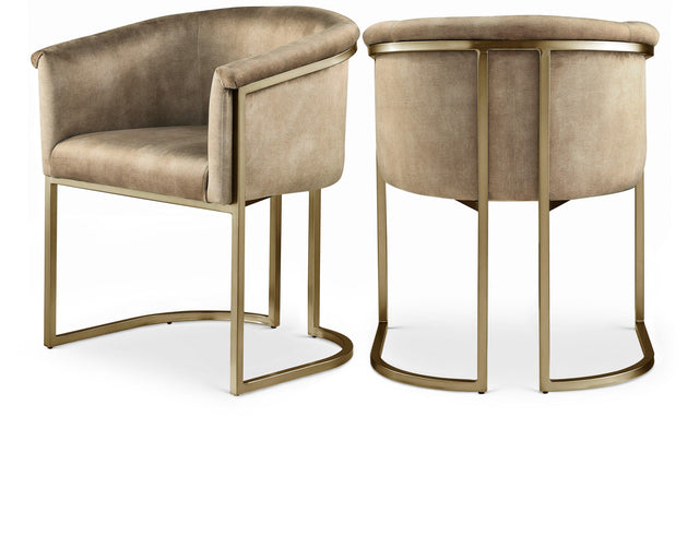 Tierra Beige Velvet Dining Chair - Ella Furniture