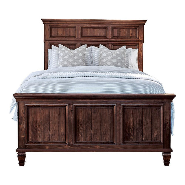 Avenue Eastern King Panel Bed Weathered Burnished Brown - Ella Furniture