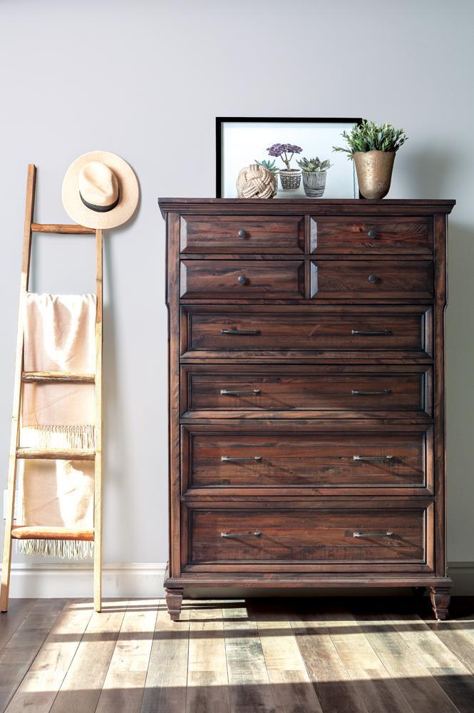 Avenue 8-Drawer Chest Weathered Burnished Brown - Ella Furniture