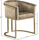 Tierra Beige Velvet Dining Chair - Ella Furniture