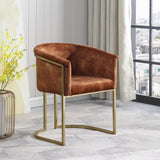 Tierra Cognac Velvet Dining Chair - Ella Furniture