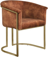 Tierra Cognac Velvet Dining Chair - Ella Furniture