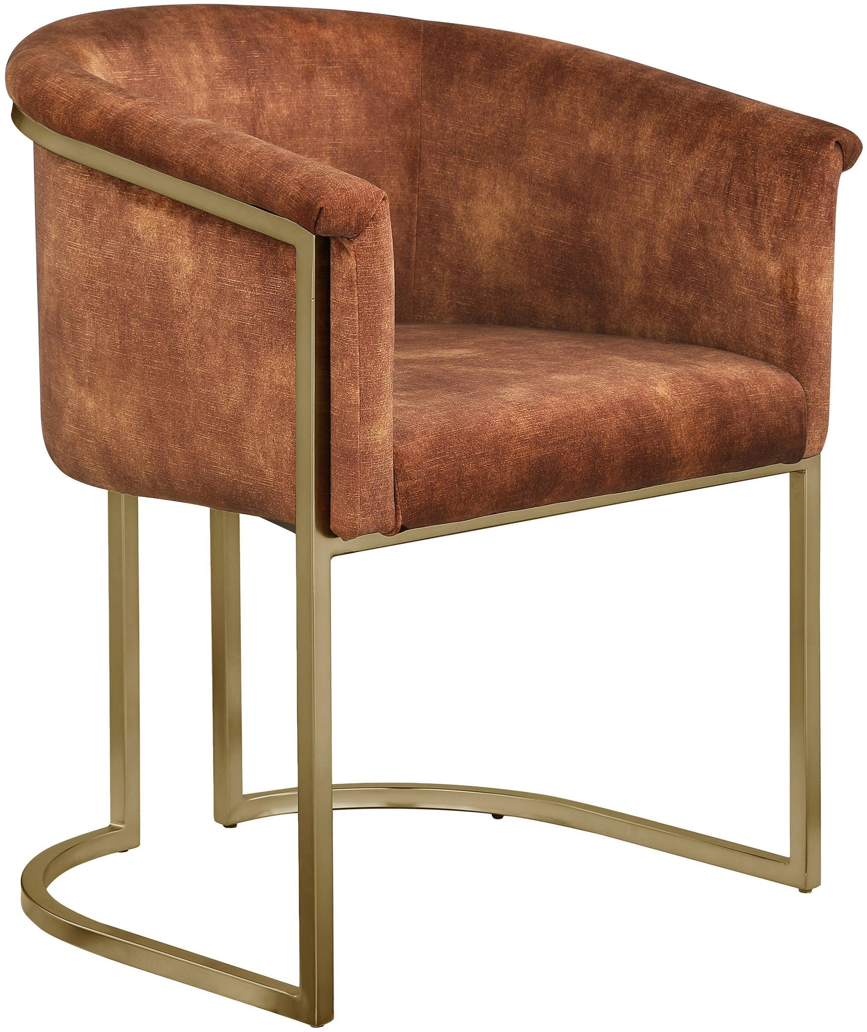Tierra Cognac Velvet Dining Chair - Ella Furniture