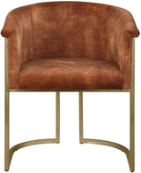 Tierra Cognac Velvet Dining Chair - Ella Furniture