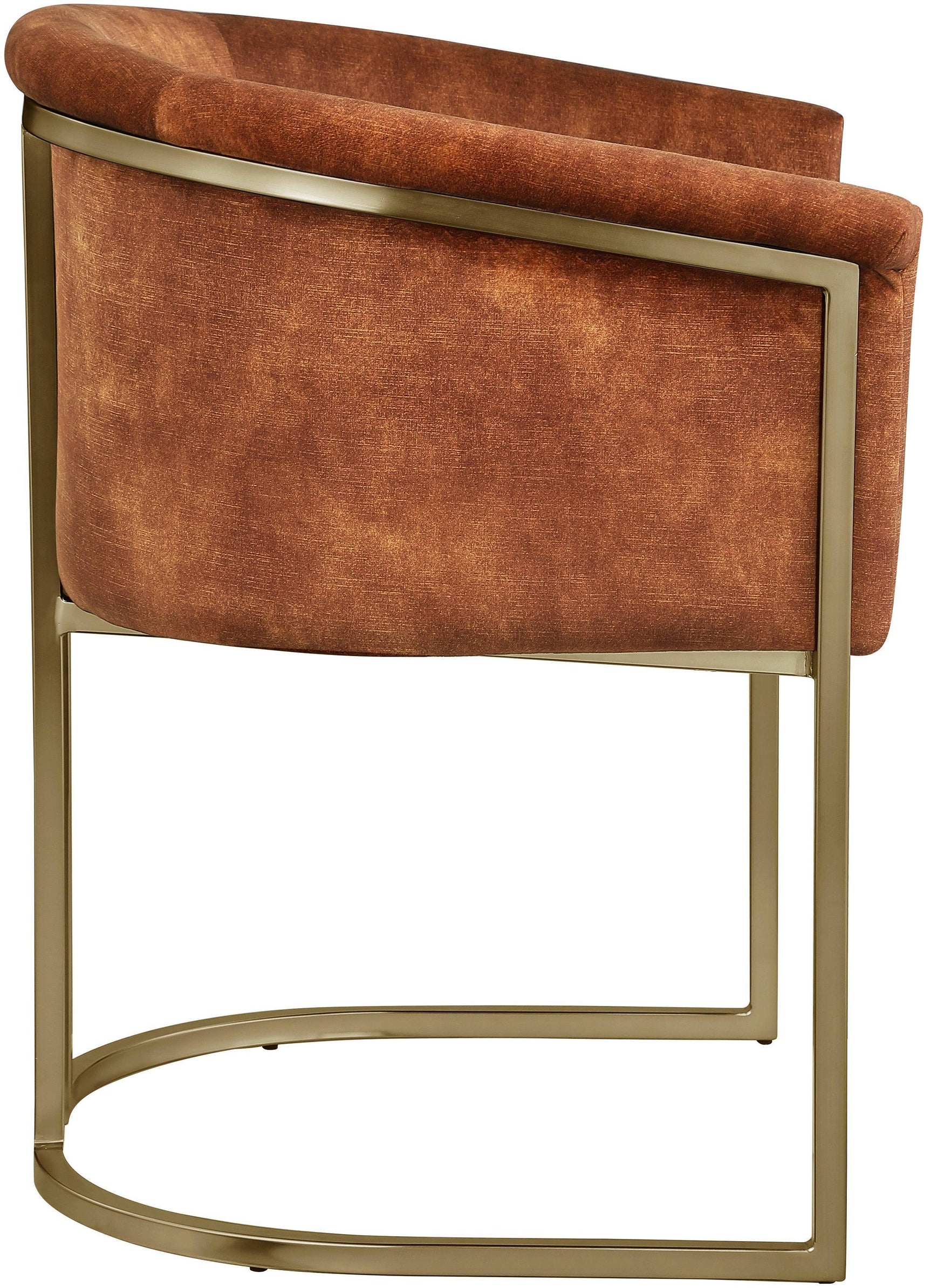 Tierra Cognac Velvet Dining Chair - Ella Furniture
