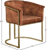 Tierra Cognac Velvet Dining Chair - Ella Furniture
