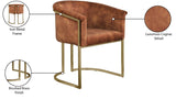 Tierra Cognac Velvet Dining Chair - Ella Furniture