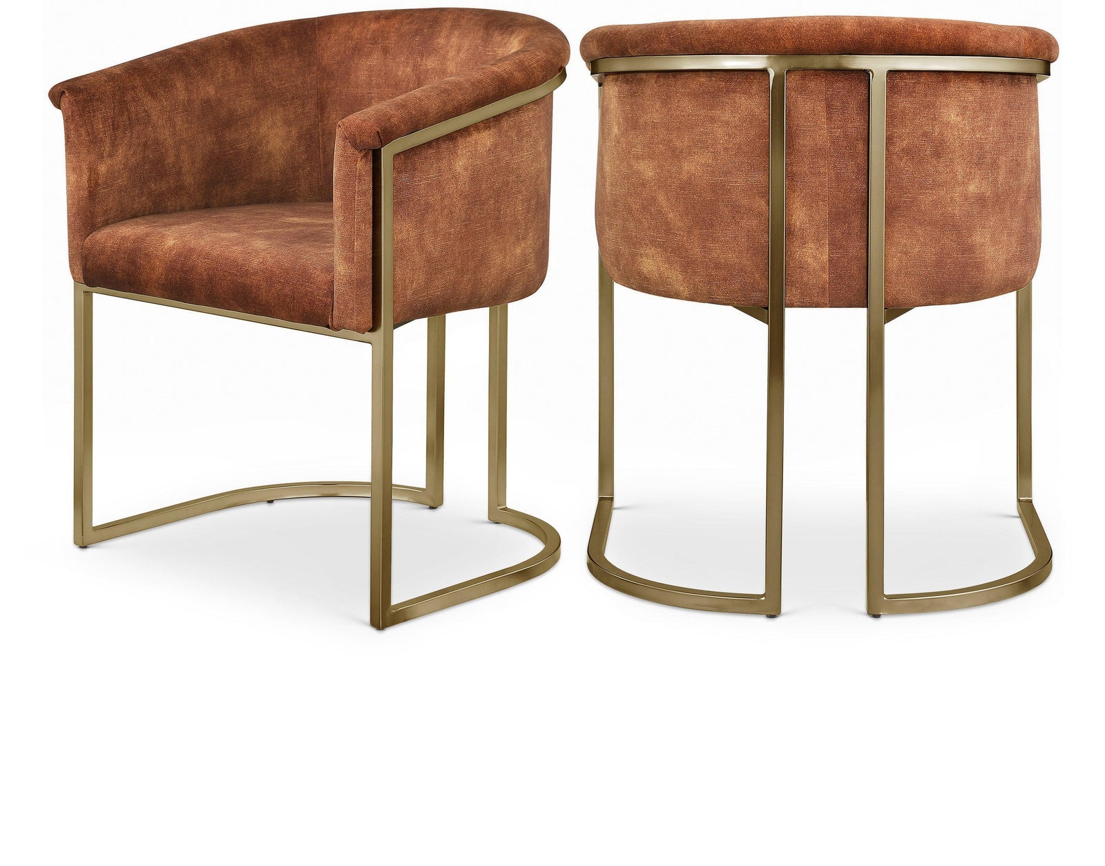 Tierra Cognac Velvet Dining Chair - Ella Furniture