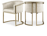 Tierra Cream Velvet Dining Chair - Ella Furniture