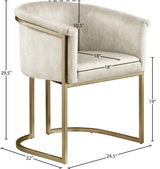 Tierra Cream Velvet Dining Chair - Ella Furniture