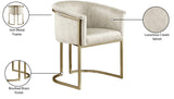 Tierra Cream Velvet Dining Chair - Ella Furniture