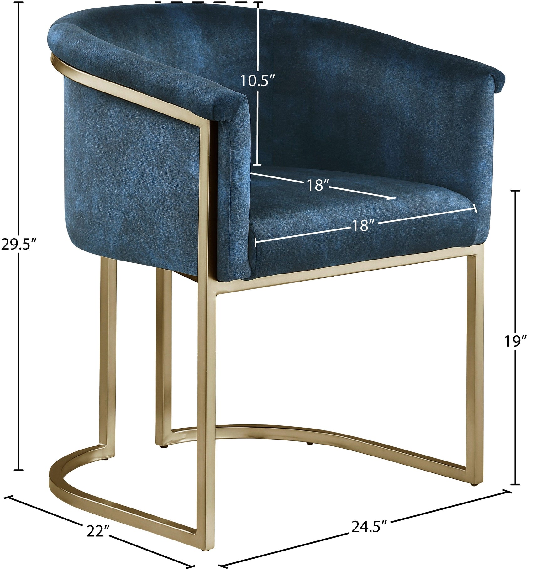Tierra Blue Velvet Dining Chair - Ella Furniture