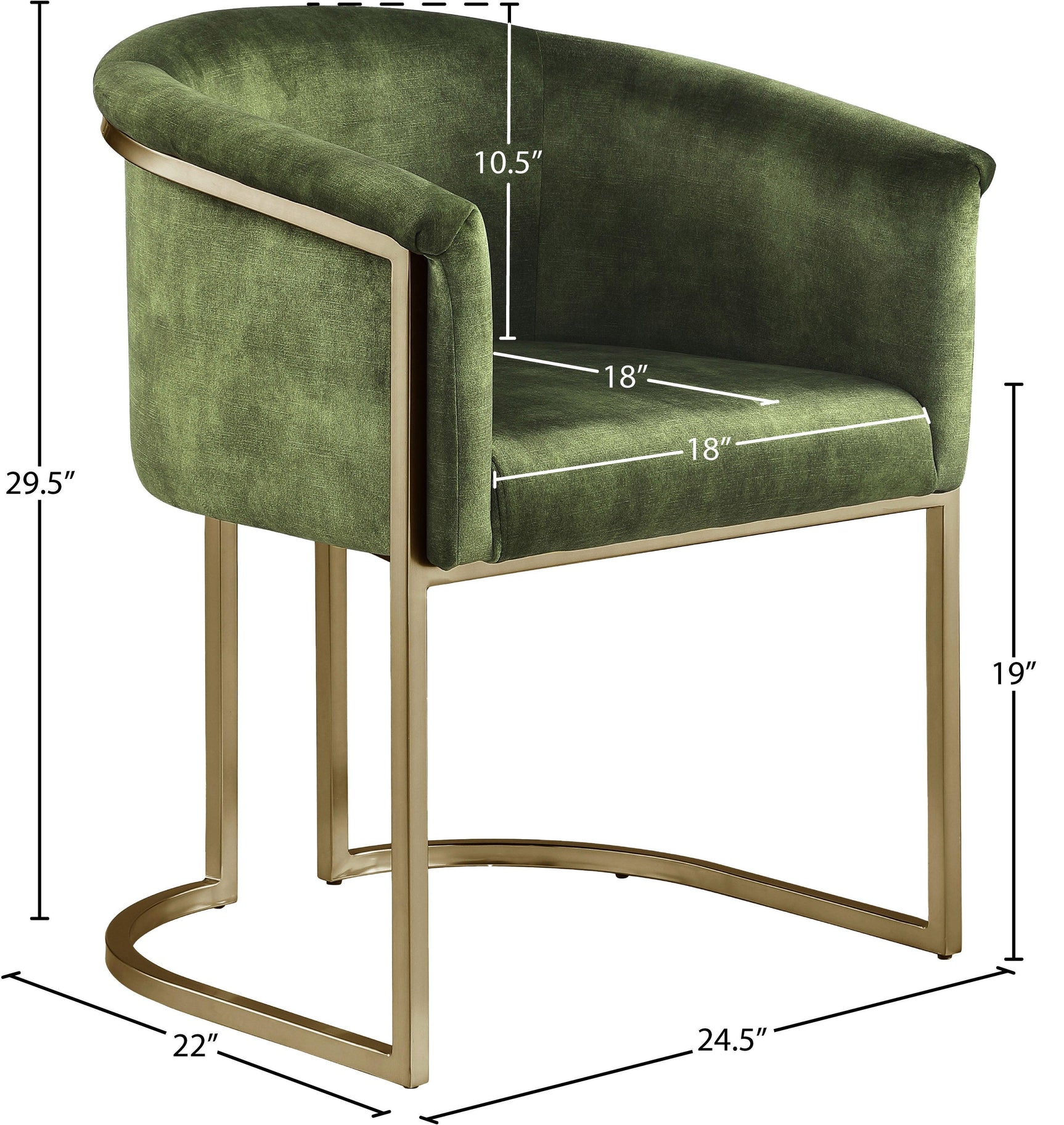 Tierra Green Velvet Dining Chair - Ella Furniture