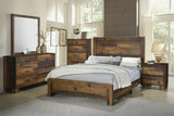 Sidney Eastern King Panel Bed Rustic Pine - Ella Furniture