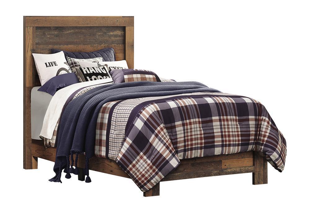 Sidney Twin Panel Bed Rustic Pine - Ella Furniture