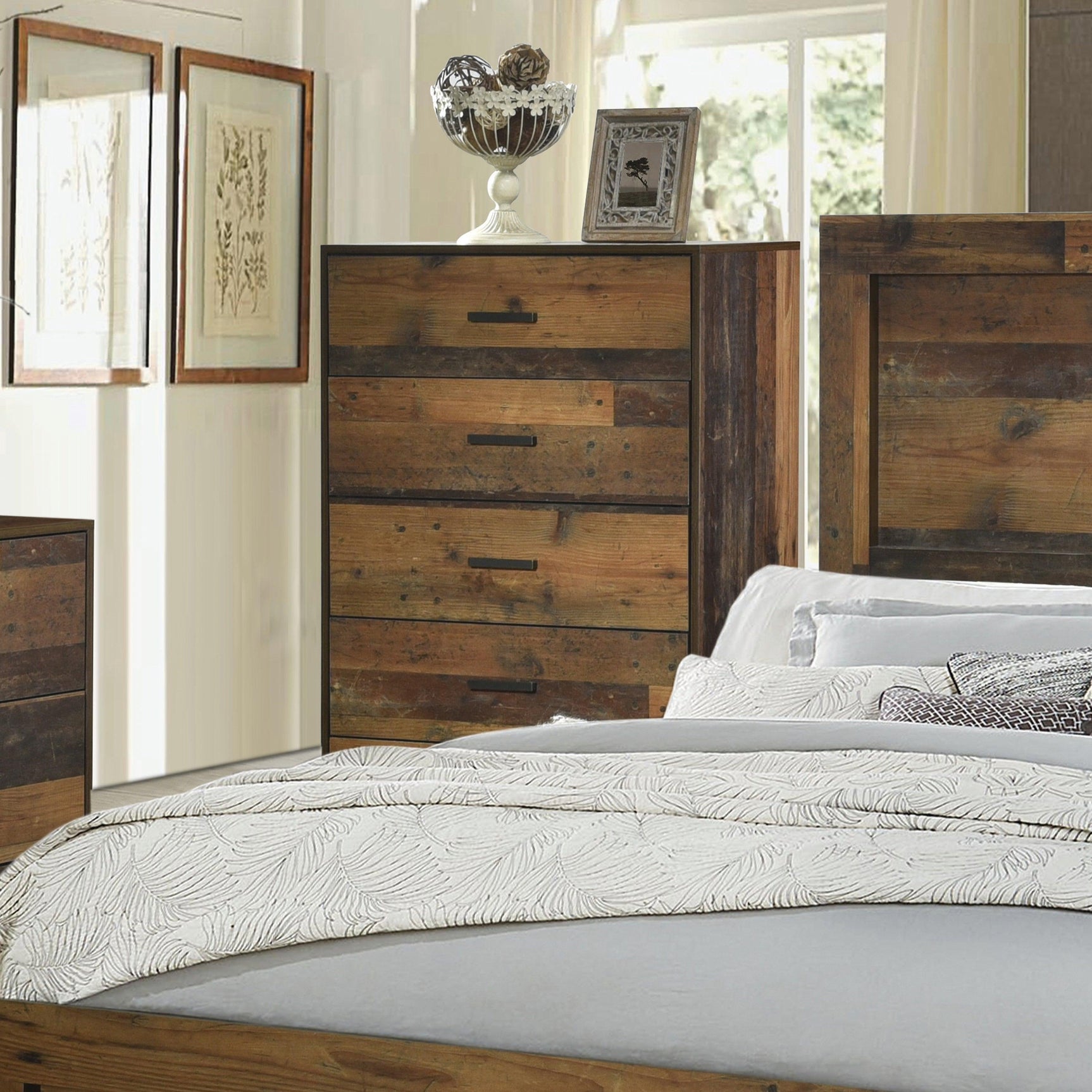 Sidney Twin Panel Bed Rustic Pine - Ella Furniture