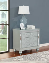 Gunnison 2-Drawer Nightstand Silver Metallic - Ella Furniture