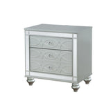 Gunnison 2-Drawer Nightstand Silver Metallic - Ella Furniture