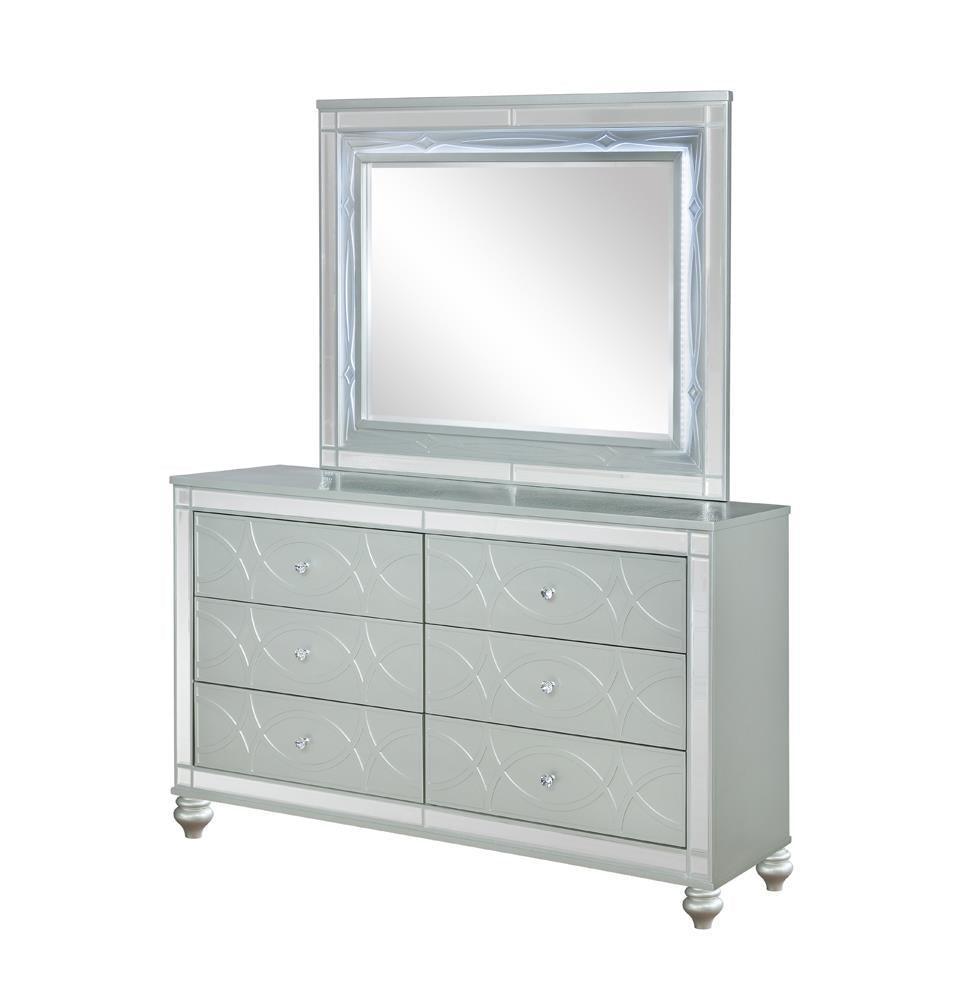 Gunnison 6-Drawer Dresser Silver Metallic - Ella Furniture