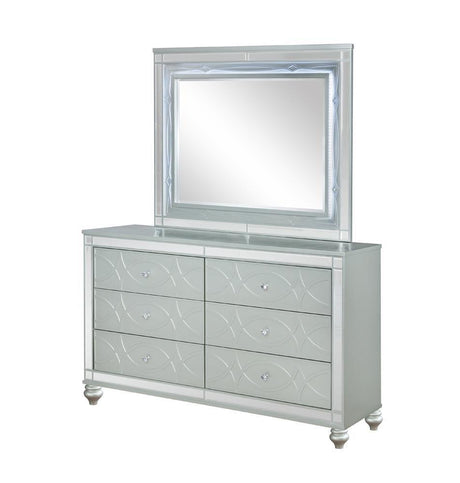 Gunnison 6-Drawer Dresser Silver Metallic - Ella Furniture