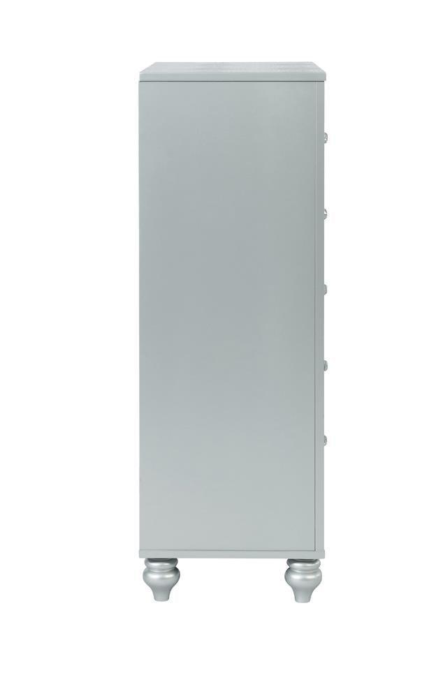 Gunnison 5-Drawer Chest Silver Metallic - Ella Furniture