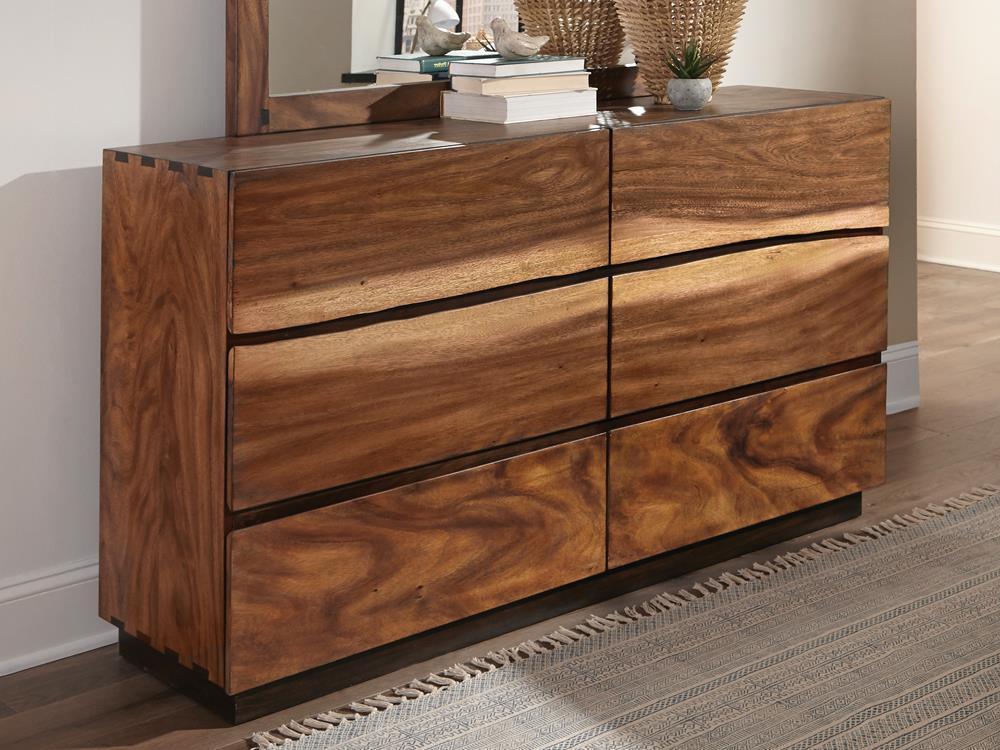 Winslow 6-Drawer Dresser Smokey Walnut And Coffee Bean - Ella Furniture